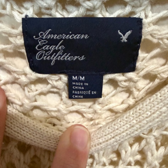 American Eagle Outfitters Open-Knit Cream Sweater - Picture 3 of 5
